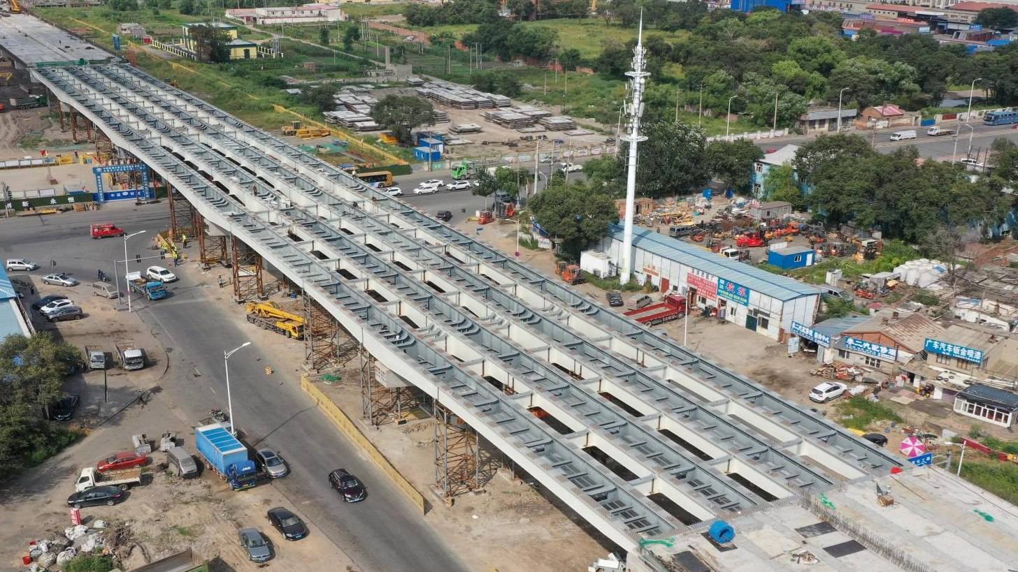 Эстакада на улице Бэймэнь в Харбине — Bridge in Harbin, Heilongjiang Province, steel structure project by WZH Construction Group